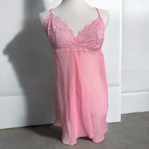 Elegant coquette la Senza Pink Lace Chemise M